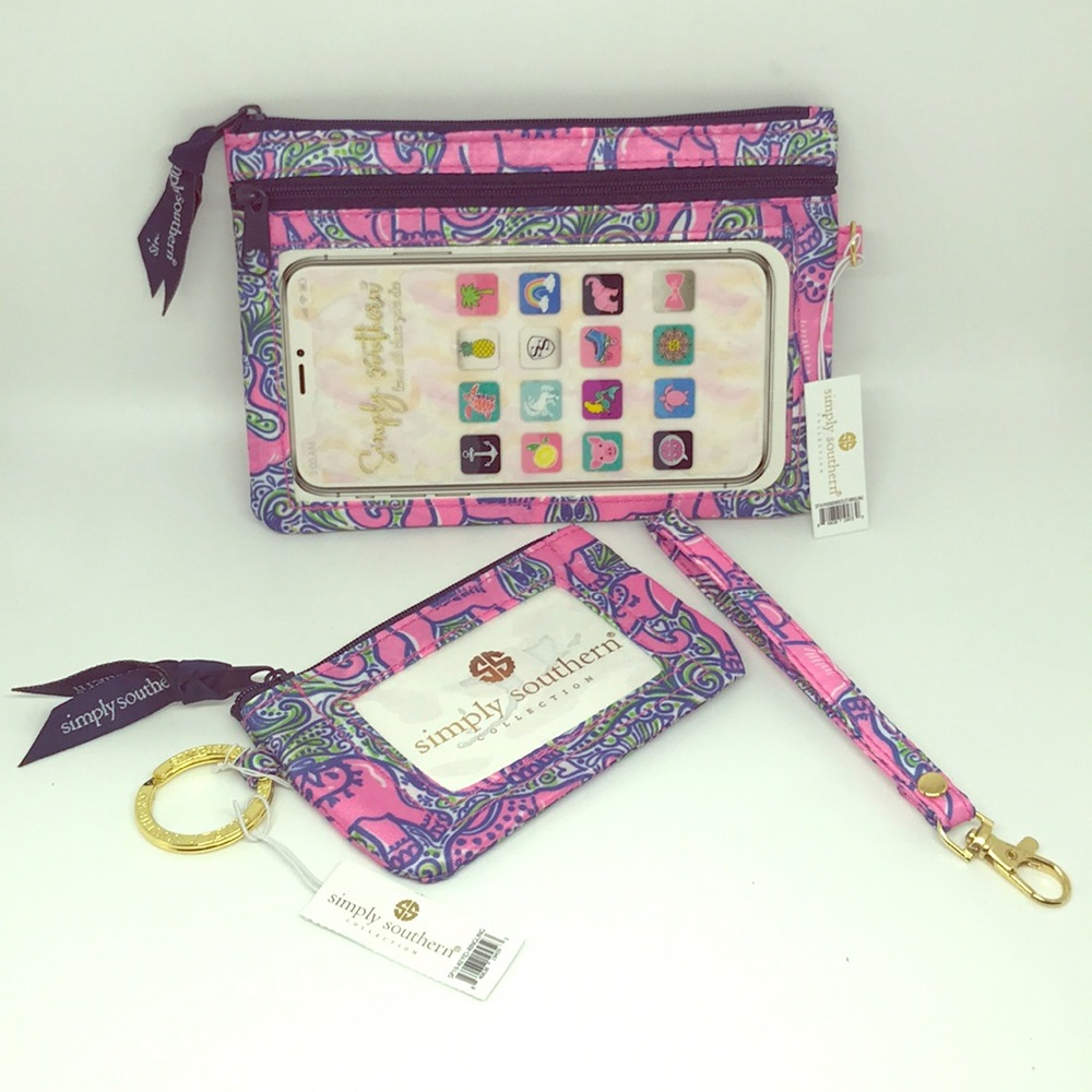 Simply Southern Elephant Phone wristlet Key/ID Set